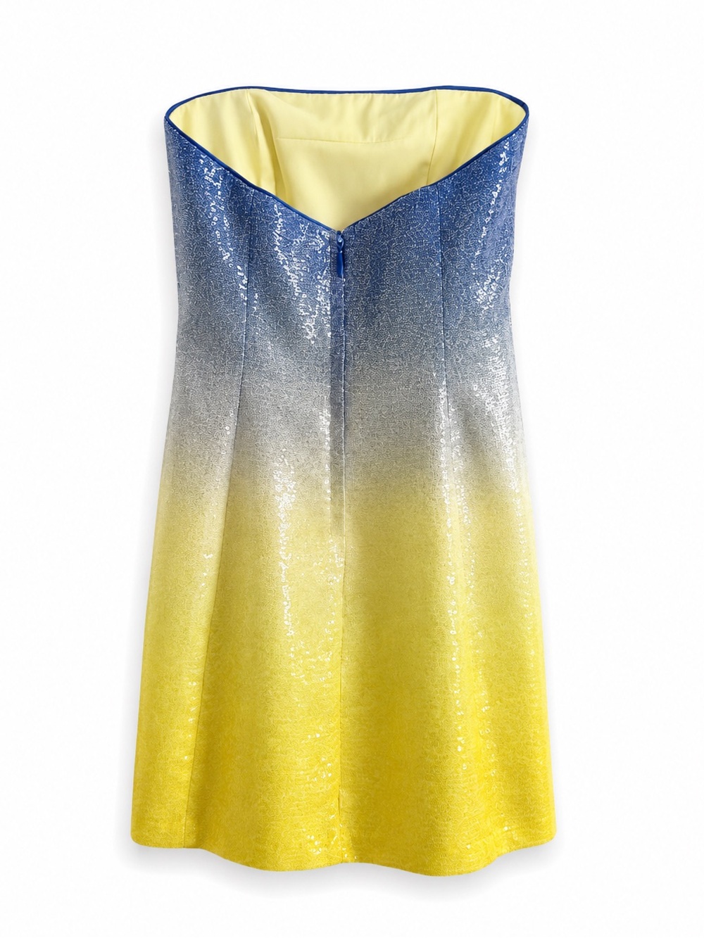 NWOT KAY UNGER NEW YORK STRAPLESS OMBRÉ SEQUIN EVENING COCKTAIL PARTY DRESS SZ 6 - Picture 3 of 5